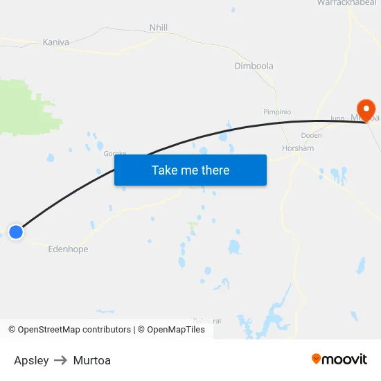 Apsley to Murtoa map