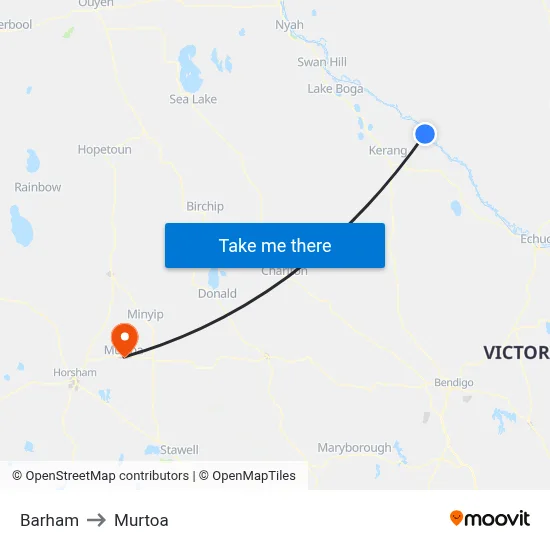 Barham to Murtoa map