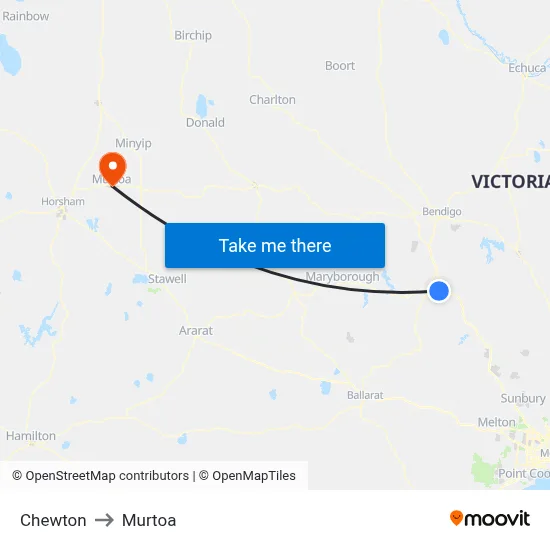 Chewton to Murtoa map