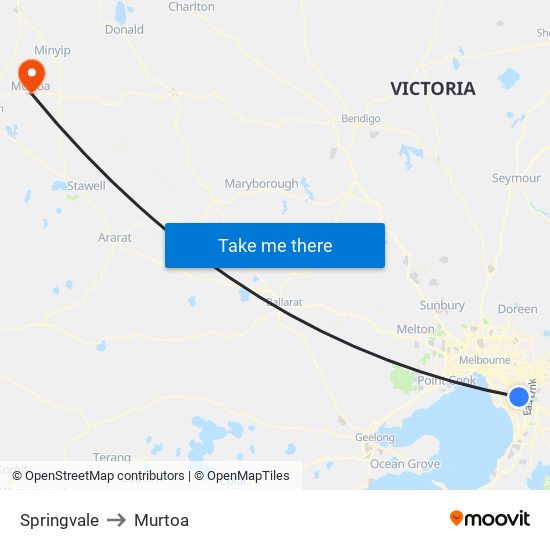 Springvale to Murtoa map