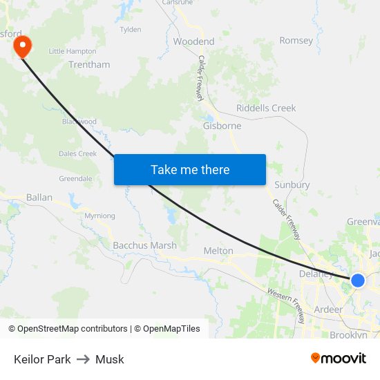 Keilor Park to Musk map