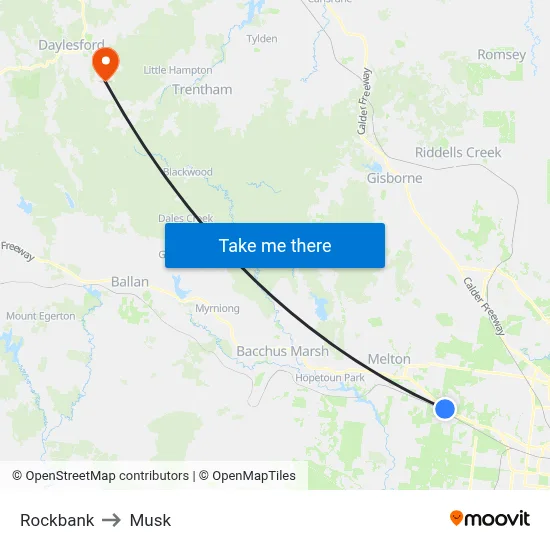 Rockbank to Musk map