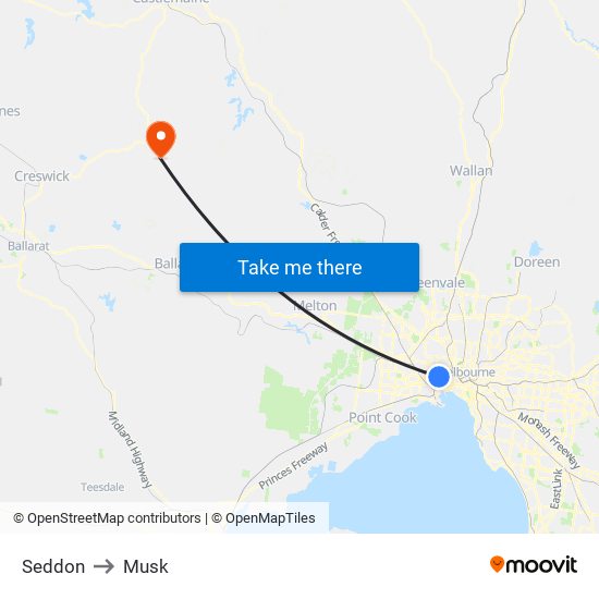 Seddon to Musk map