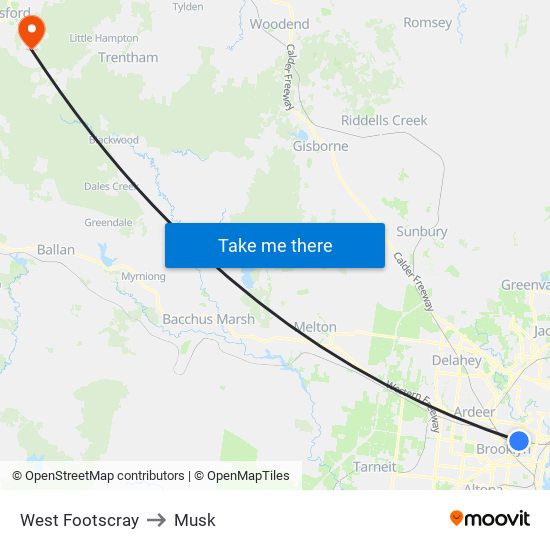 West Footscray to Musk map