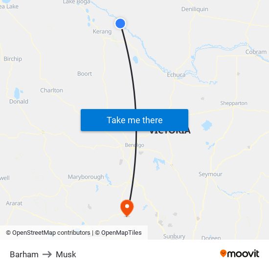 Barham to Musk map