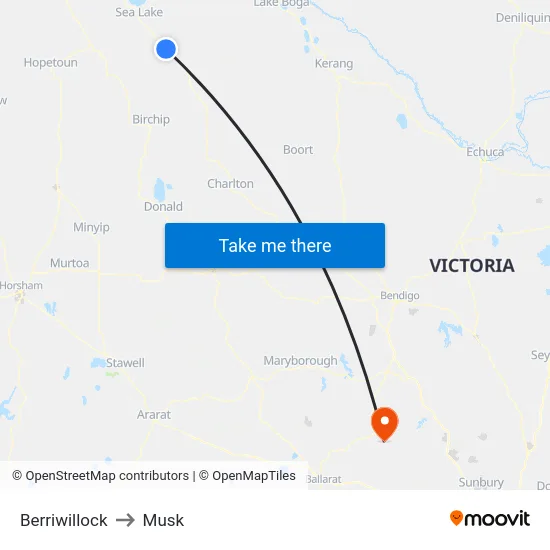 Berriwillock to Musk map