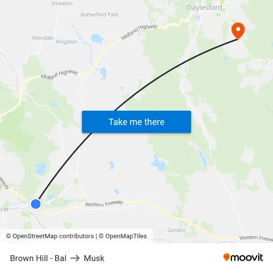 Brown Hill - Bal to Musk map