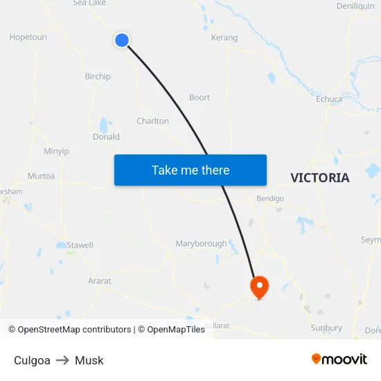 Culgoa to Musk map
