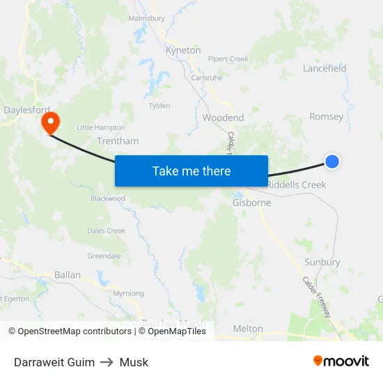 Darraweit Guim to Musk map