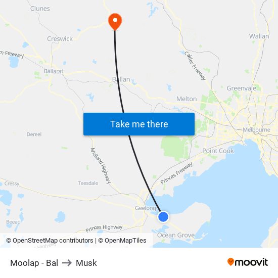 Moolap - Bal to Musk map