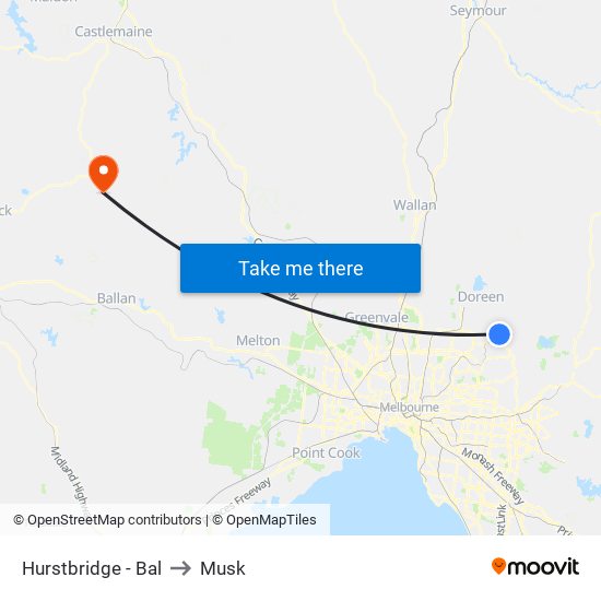 Hurstbridge - Bal to Musk map