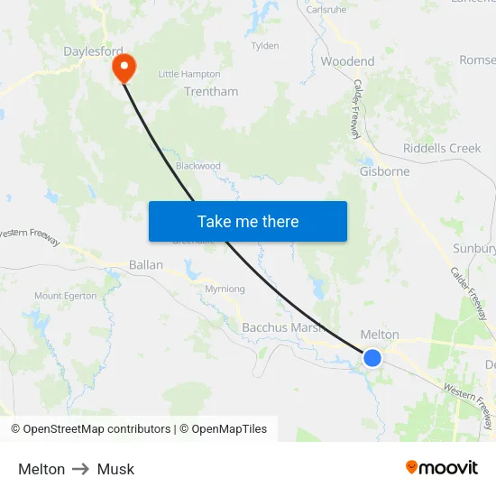 Melton to Musk map
