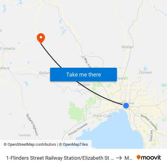 1-Flinders Street Railway Station/Elizabeth St (Melbourne City) to Musk map
