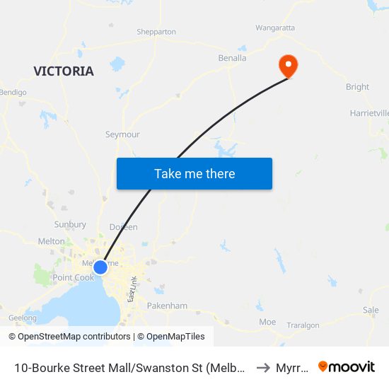 10-Bourke Street Mall/Swanston St (Melbourne City) to Myrrhee map
