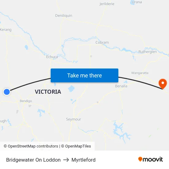 Bridgewater On Loddon to Myrtleford map