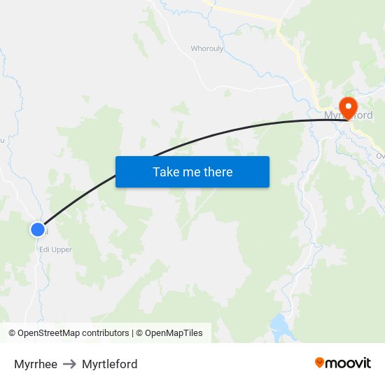 Myrrhee to Myrtleford map
