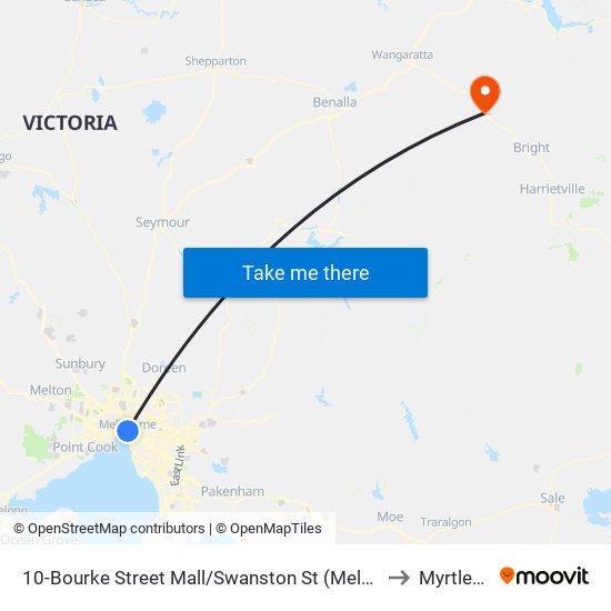 10-Bourke Street Mall/Swanston St (Melbourne City) to Myrtleford map