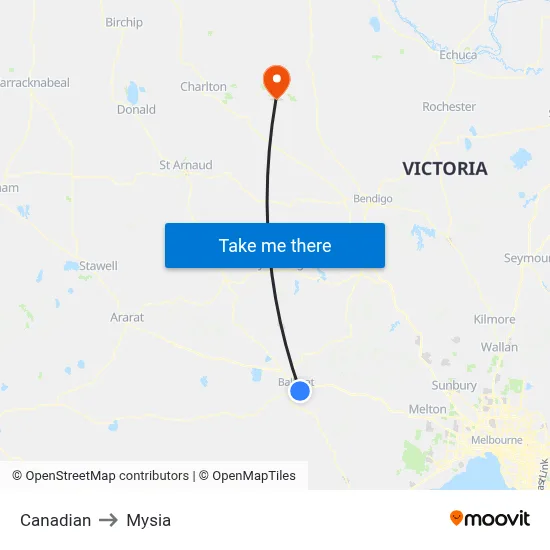 Canadian to Mysia map