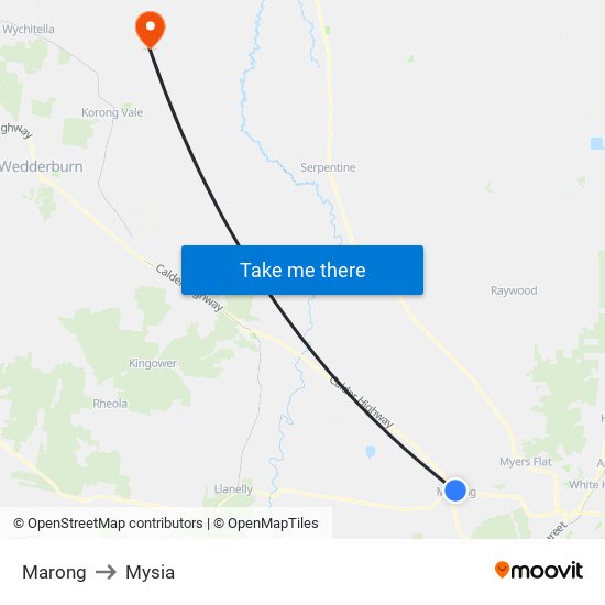 Marong to Mysia map