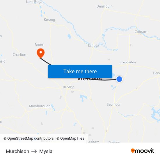 Murchison to Mysia map