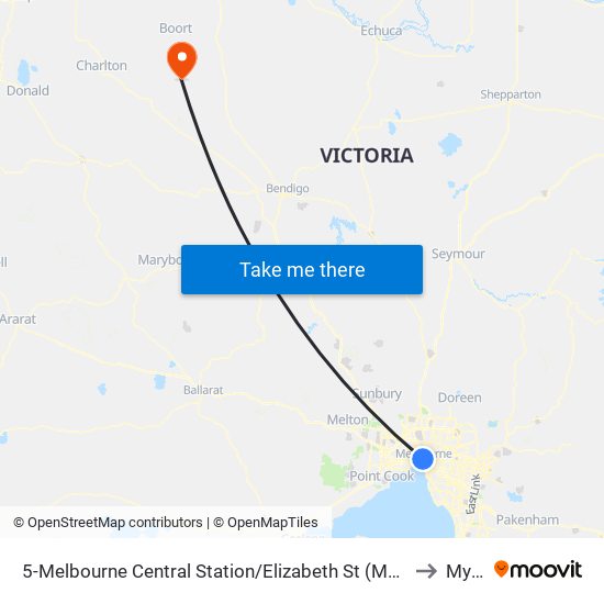 5-Melbourne Central Station/Elizabeth St (Melbourne City) to Mysia map