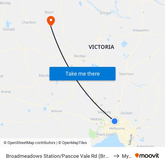 Broadmeadows Station/Pascoe Vale Rd (Broadmeadows) to Mysia map