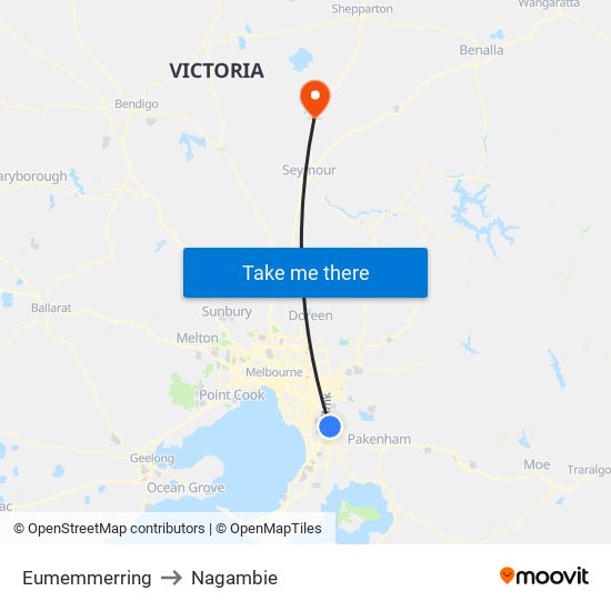 Eumemmerring to Nagambie map