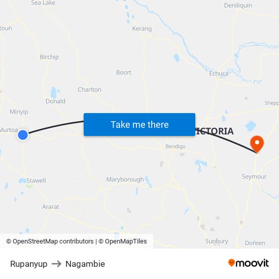 Rupanyup to Nagambie map