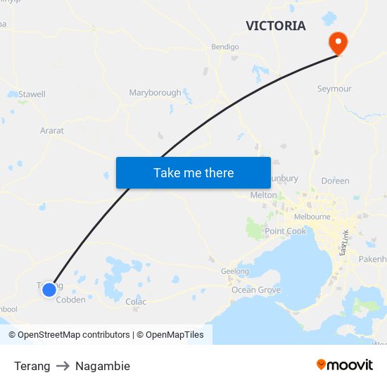 Terang to Nagambie map