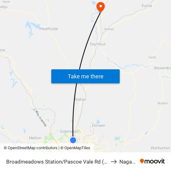 Broadmeadows Station/Pascoe Vale Rd (Broadmeadows) to Nagambie map