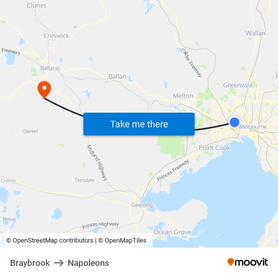 Braybrook to Napoleons map