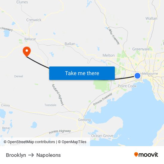 Brooklyn to Napoleons map