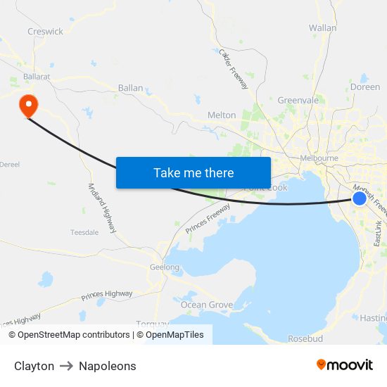 Clayton to Napoleons map