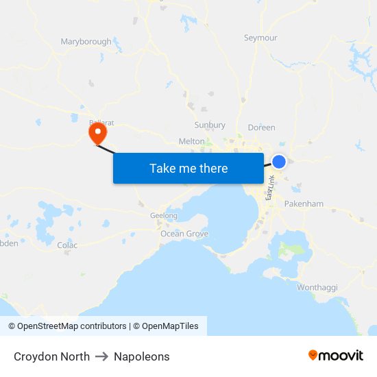 Croydon North to Napoleons map