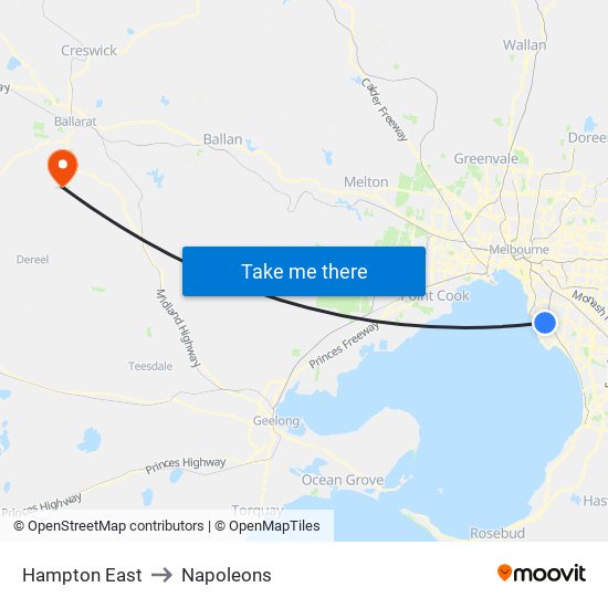 Hampton East to Napoleons map