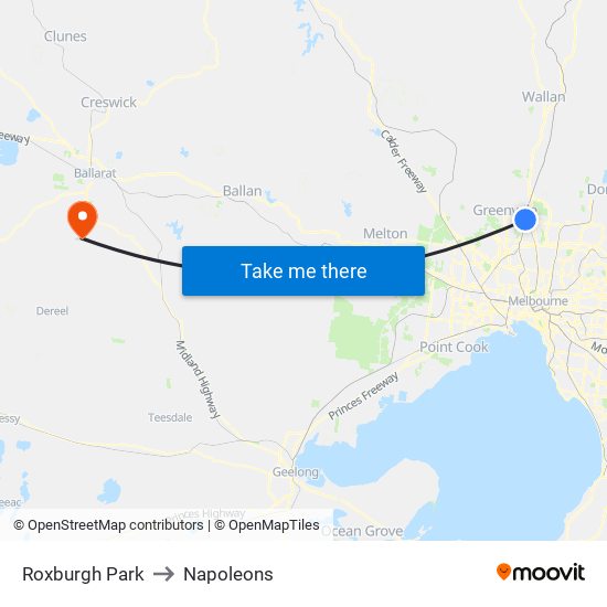 Roxburgh Park to Napoleons map