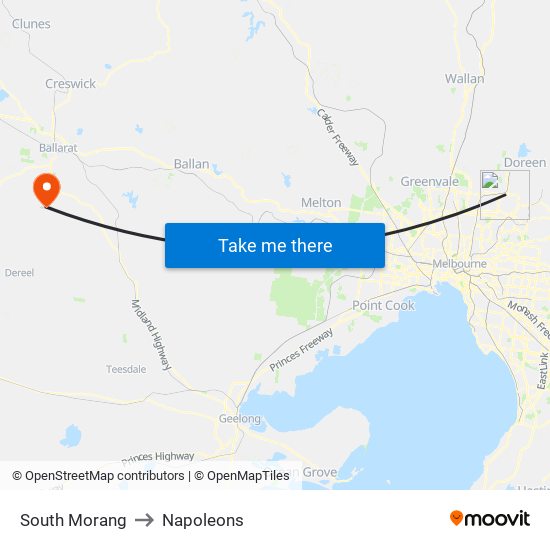 South Morang to Napoleons map