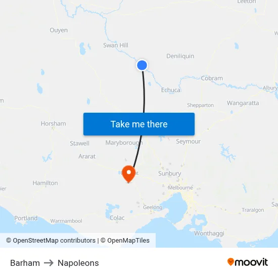 Barham to Napoleons map