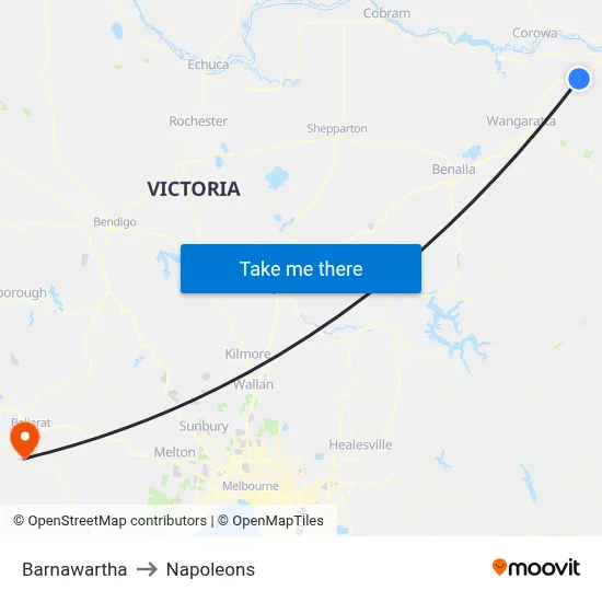 Barnawartha to Napoleons map