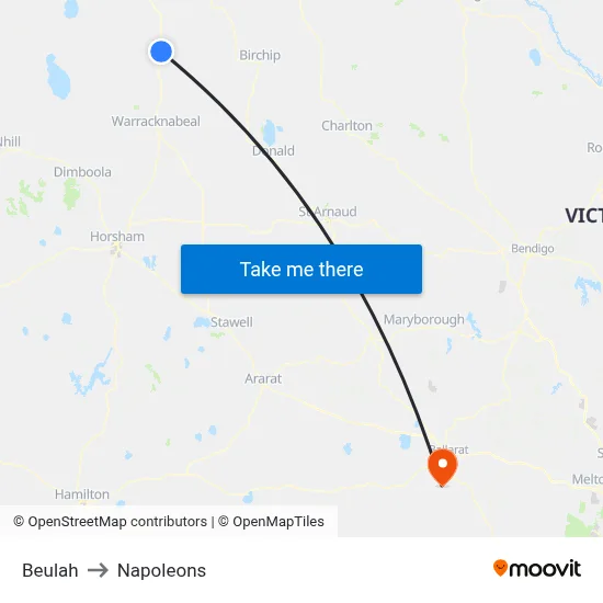 Beulah to Napoleons map