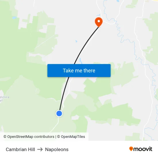 Cambrian Hill to Napoleons map