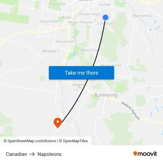 Canadian to Napoleons map