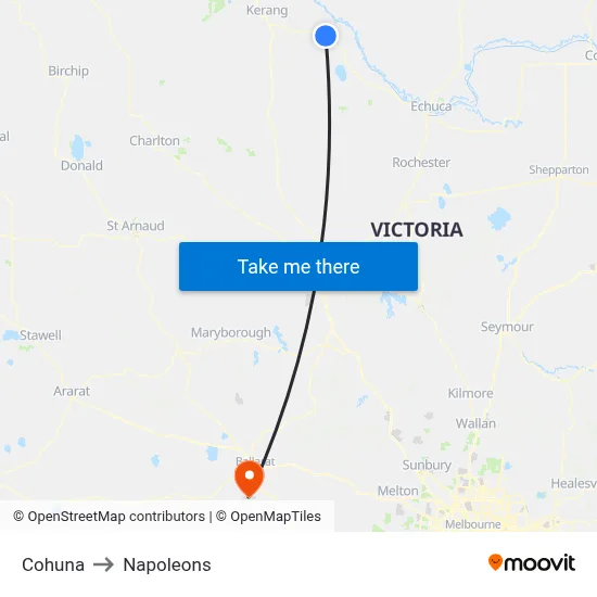 Cohuna to Napoleons map