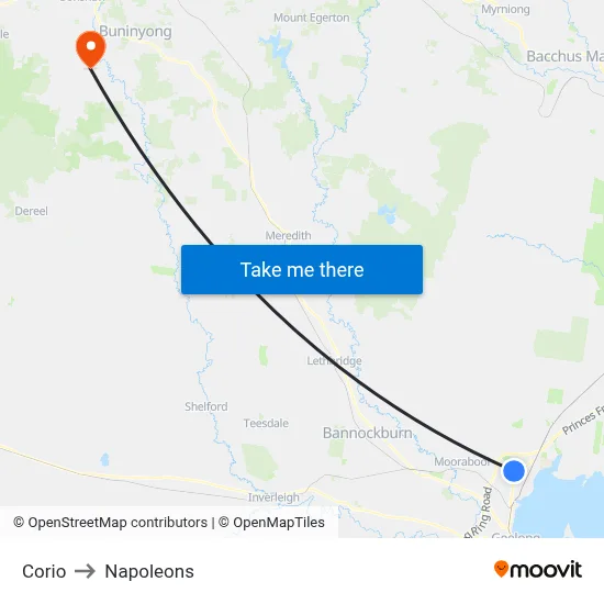 Corio to Napoleons map