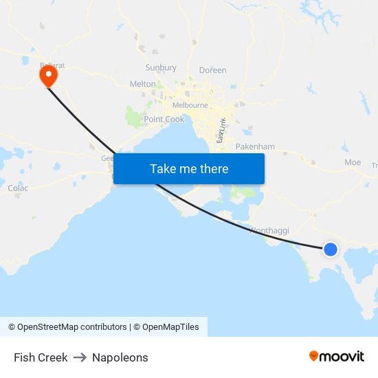 Fish Creek to Napoleons map