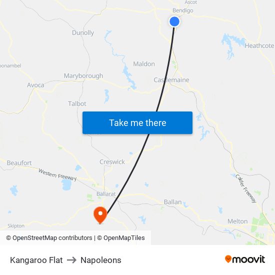 Kangaroo Flat to Napoleons map