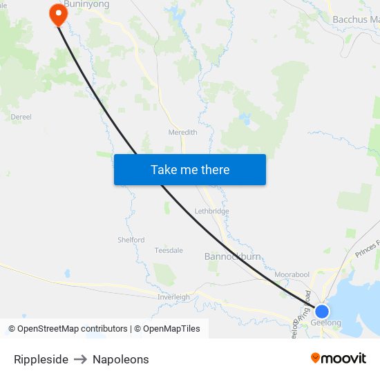 Rippleside to Napoleons map