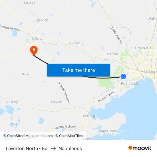 Laverton North - Bal to Napoleons map