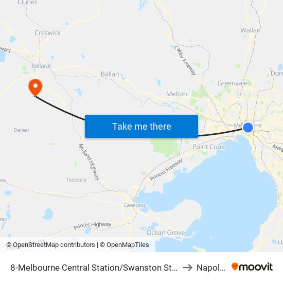 8-Melbourne Central Station/Swanston St (Melbourne City) to Napoleons map