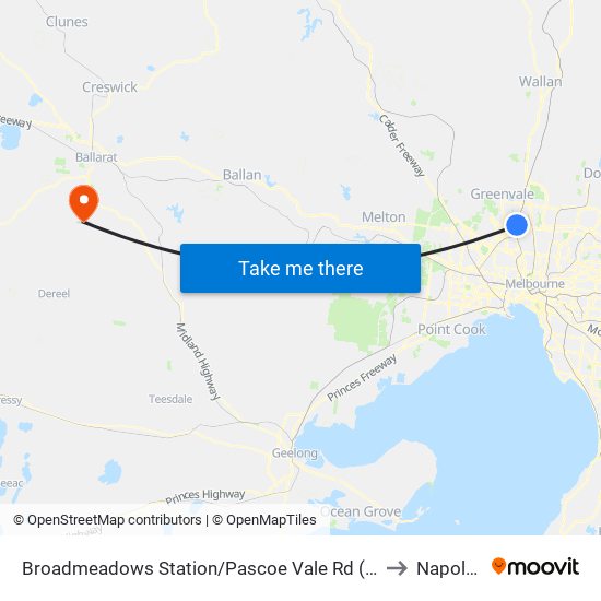 Broadmeadows Station/Pascoe Vale Rd (Broadmeadows) to Napoleons map